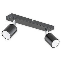 Aplica/Plafoniera moderna neagra, 2 spoturi mobile, 2xGU10/40W, Denis 02622 P2 CZA, Lemir