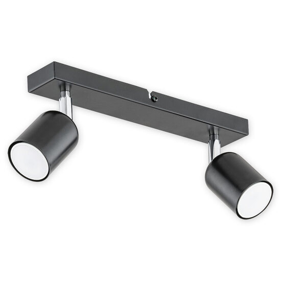 Aplica/Plafoniera moderna neagra, 2 spoturi mobile, 2xGU10/40W, Denis 02622 P2 CZA, Lemir