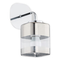 Aplica moderna cromata, 1 spot fix din sticla, 1xE27/60W, Chroms 02610 K1 CH, Lemir