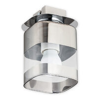 Plafoniera moderna cromata, 1 spot fix din sticla, 1xE27/60W, Chroms 02611 P1 CH, Lemir