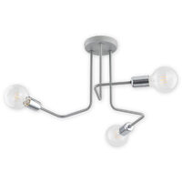 Plafoniera moderna gri, look industrial, 3xE27/60W, Pixi 02743 W3 SZA, Lemir