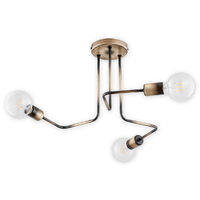 Plafoniera moderna, alama patinata, look industrial, 3xE27/60W, Pixi 02743 W3 PAT, Lemir