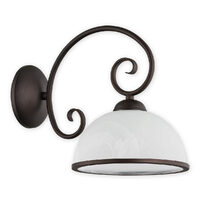Aplica moderna wenge, abajur din sticla, 1xE27/60W, Indra 02490 K1 RW, Lemir