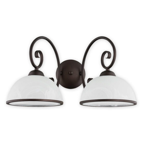 Aplica moderna wenge, abajururi din sticla, 2xE27/60W, Indra 02491 K2 RW, Lemir