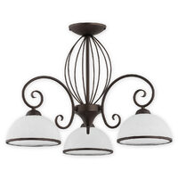 Candelabru modern wenge, abajururi din sticla, 3xE27/60W, Indra 02493 W3 RW, Lemir