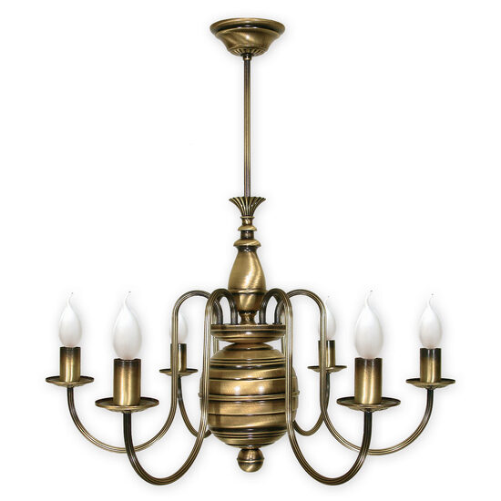 Candelabru clasic alama patinata 6 brate 6xE14/60W, Kandelabr 193/W6 Lemir