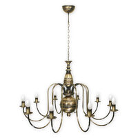 Candelabru clasic alama patinata 10 brate 10xE14/60W, Kandelabr Max 19_10 Midi Lemir