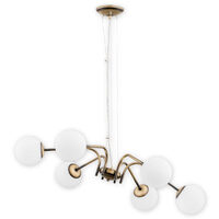 Lustra moderna alama patinata, abajururi din sticla alba mata, 6xE4/40W, Nol 02906 W6 PAT, Lemir
