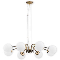 Lustra moderna alama patinata, abajururi din sticla alba, 8xE4/40W, Nol 02907 W8 PAT, Lemir