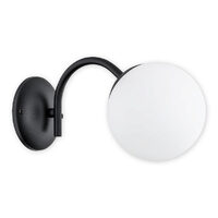 Aplica moderna neagra, abajur din sticla alba, 1xE4/40W, Nol 02900 K1 CZA, Lemir