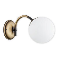 Aplica moderna alama patina, abajur din sticla alba, 1xE4/40W, Nol 02900 K1 PAT, Lemir