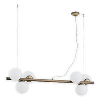 Lustra moderna, alama patinata, abajururi din sticla alba, 6xE14/40W, Osso 02916 W6 PAT, Lemir