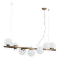 Lustra moderna, alama patinata, abajururi din sticla alba, 7xE14/40W, Osso 02917 W7 PAT, Lemir