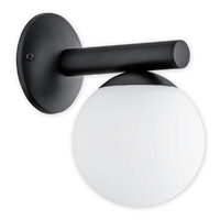 Aplica moderna neagra, abajur din sticla alba, 1xE14/40W, Osso 02910 K1 CZA, Lemir