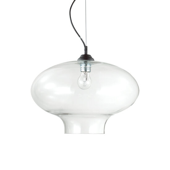 Lustra moderna abajur sticla 1xE27/60W, Bistro Round SP1 120898 Ideal Lux