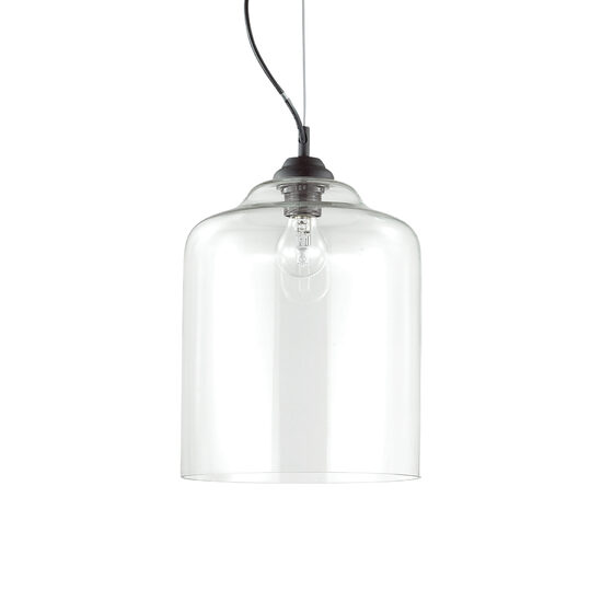 Lustra moderna abajur sticla 1xE27/60W, Bistro Square SP1 112305 Ideal Lux