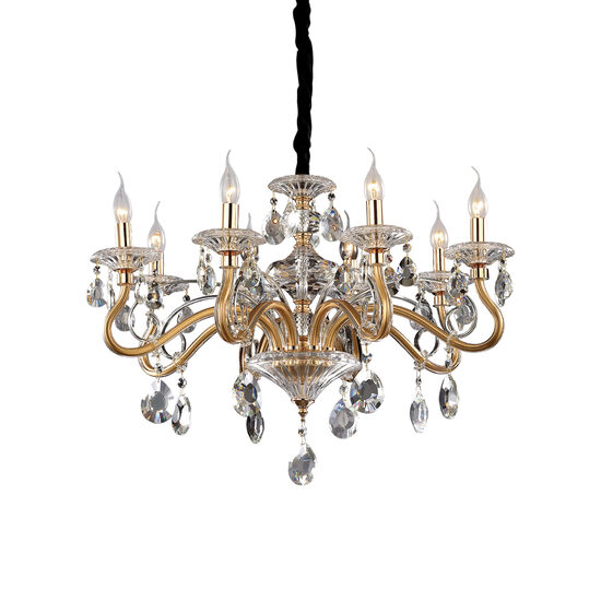 Candelabru clasic auriu stil venetian 8xE14/40W, Negresco SP8 087764 Ideal Lux