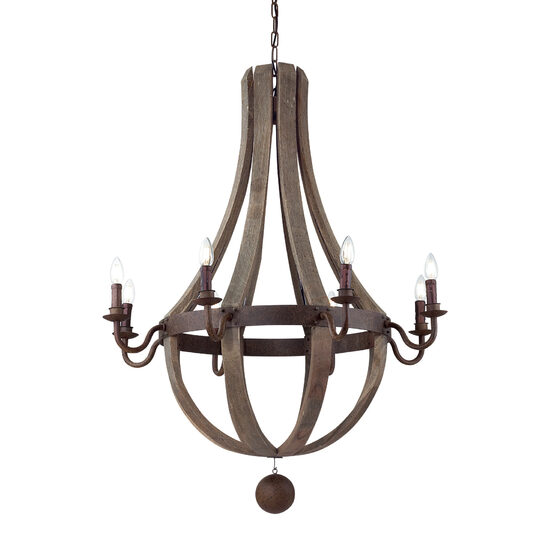 Lustra rustica lemn antichizat 8xE14/40W, Millenium SP8 129709 Ideal Lux