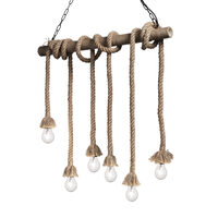 Lustra rustica din canepa 6xE27/15W, Canapa SP6 134826 Ideal Lux