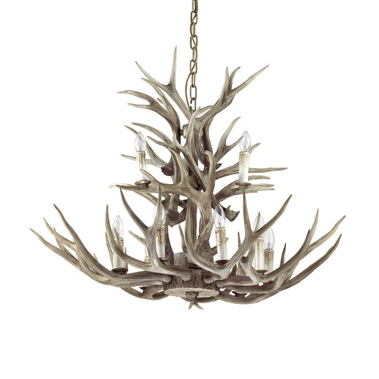 Candelabru rustic rasina lucrata manual 12xE14/40W, Chalet SP12 113975 Ideal Lux
