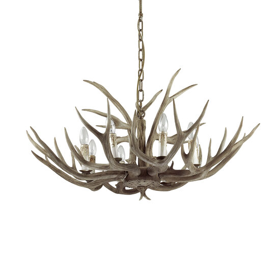 Candelabru rustic rasina lucrata manual 8xE14/40W, Chalet SP8 115504 Ideal Lux