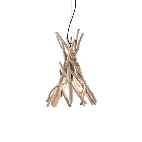 Lustra rustica lemn natural 1xE27/60W, Driftwood SP1 129600 Ideal Lux