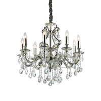 Candelabru clasic argintiu cristale 8xE14/40W, Gioconda SP8 044934 Ideal Lux