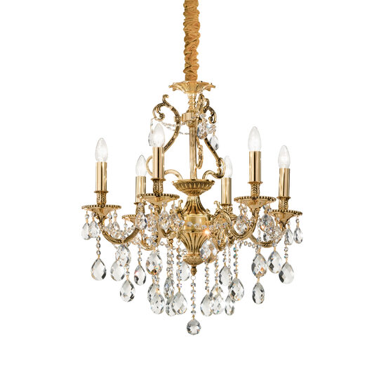 Candelabru clasic auriu cu cristale 6xE14/40W, Gioconda SP6 060507 Ideal Lux