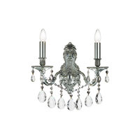 Aplica clasica argintie cu cristale 2xE14/40W, Gioconda AP2 044910 Ideal Lux