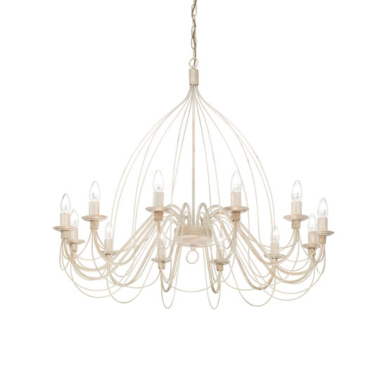Candelabru florentin alb antichizat 12xE14/40W, Corte SP12 097664 Ideal Lux