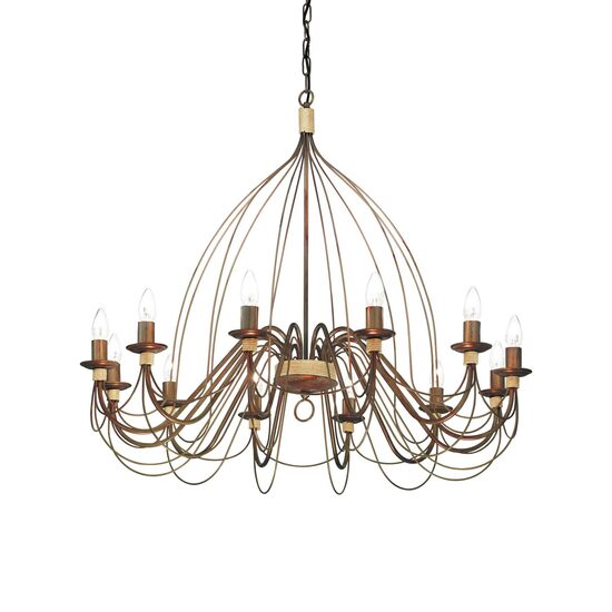 Candelabru florentin ruginiu 12xE14/40W, Corte SP12 097671 Ideal Lux