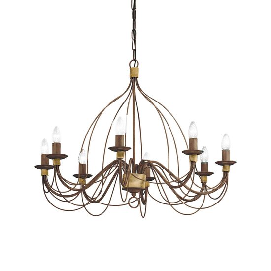 Candelabru florentin ruginiu 8xE14/40W, Corte SP8 057194 Ideal Lux