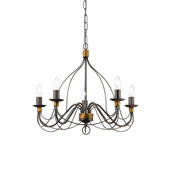 Candelabru florentin ruginiu 5xE14/40W, Corte SP5 057187 Ideal Lux