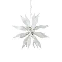 Lustra moderna alba diafana 8xG9/40W, Leaves SP8 111957 Ideal Lux