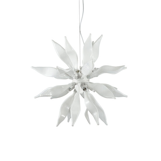Lustra moderna alba diafana 8xG9/40W, Leaves SP8 111957 Ideal Lux