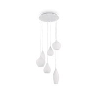 Lustra moderna alba abajururi sticla 6xE14/40W, Soft SP6 087818 Ideal Lux