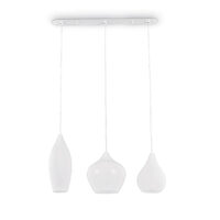 Lustra moderna alba abajururi sticla 3xE14/40W, Soft SP3 111858 Ideal Lux