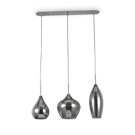 Lustra moderna fume abajururi sticla 3xE14/40W, Soft SP3 111865 Ideal Lux