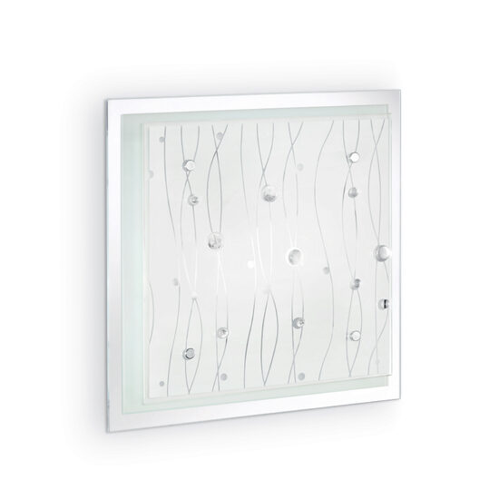 Plafoniera moderna sticla serigrafiata 3xE27/60W, Ocean PL3 081441 Ideal Lux