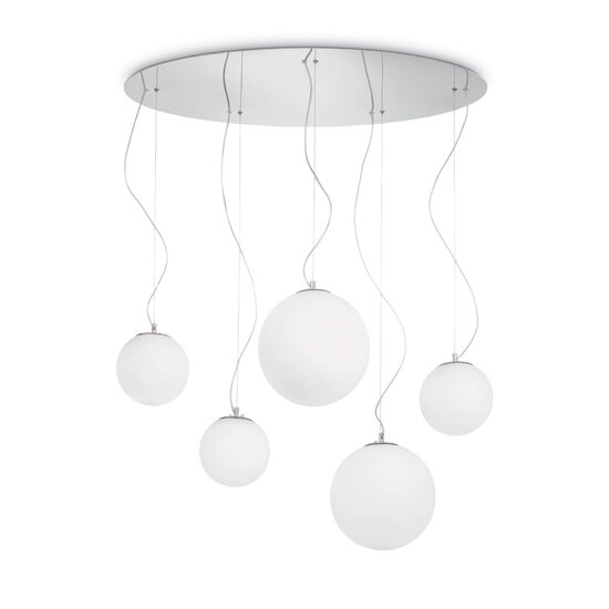 Lustra moderna abajururi sferice sticla5xE27/42W, Mapa SP5 043562 Ideal Lux