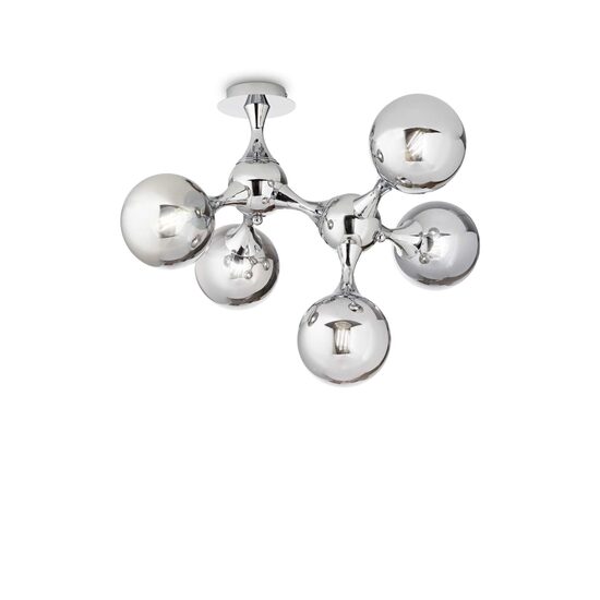 Plafoniera moderna cromata 5xE14/28W, NODI PL5 200484 Ideal Lux