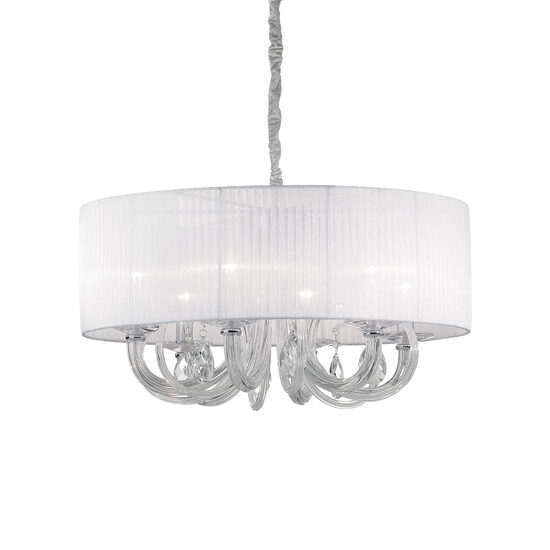 Candelabru modern abajur organza 6xE14/40W, Swan SP6 035826 Ideal Lux