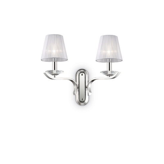 Aplica moderna cromata abajur organza 2xE14/28W, Pegaso AP2 059211 Ideal Lux