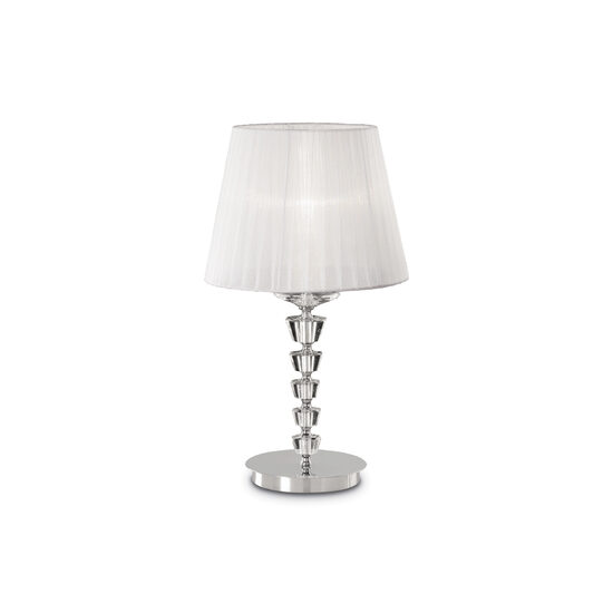Veioza moderna cromata abajur organza 1xE27/60W, Pegaso TL1 Big 059259 Ideal Lux