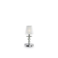 Veioza moderna cromata abajur organza 1xE14/28W, Pegaso TL1 Small 059266 Ideal Lux