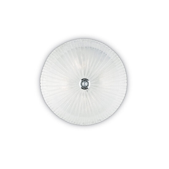 Plafoniera stil venetian abajur sticla striata 3xE27/60W, Shell PL3 008608 Ideal Lux