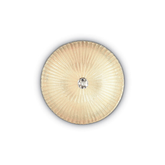 Plafoniera stil venetian abajur sticla aurie 3xE27/60W, Shell PL3 140179 Ideal Lux