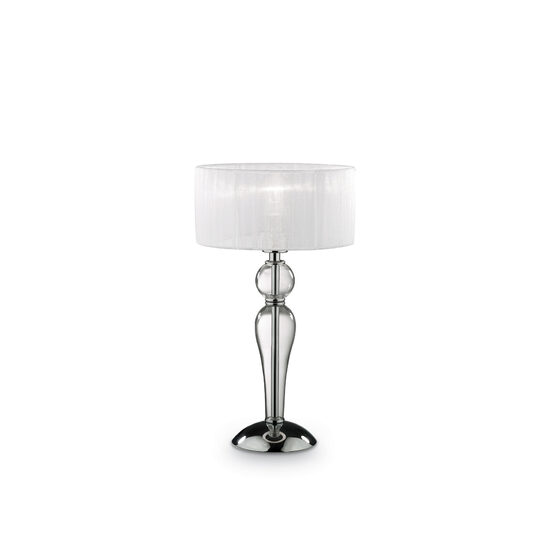 Veioza moderna sticla abajur organza 1xE27/60W, Duchessa TL1 Small 051406 Ideal Lux