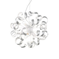 Lustra moderna argintie cadru metalic lacuit 6xE14/40W, Vortex SP6 101613 Ideal Lux