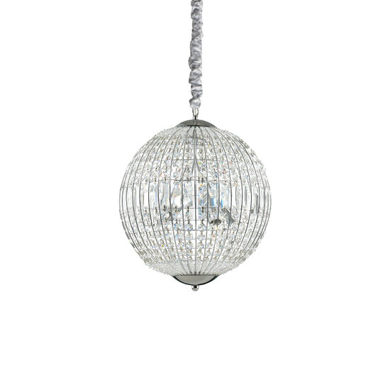 Lustra moderna cromata cu cristale 6xG9/40W, Luxor SP6 092911 Ideal Lux